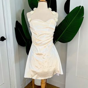 PARTHEA Appliques Detail Euched Satin Cami Dress - Size S